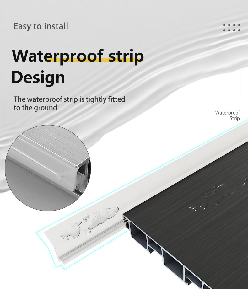 Baseboard Accessories PVC Skirting Board Holding-Down Line in Modern Design 24cm Width