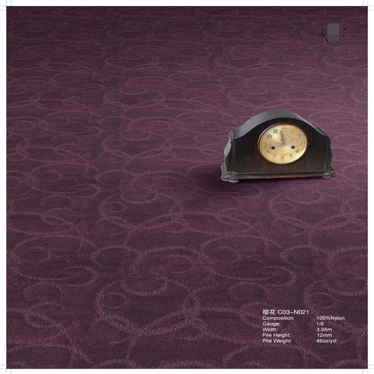 Chinese wine red cut loop pile nylon home, commercial carpet