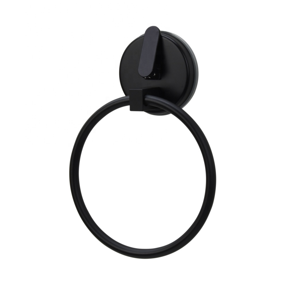 Black Vintage Wall Mounted Towel Ring Holder Round Hang Decor Hardware