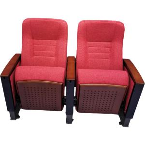 China Fabric Auditorium Seating Chairs With Wooden Writing Table Pad wholesale