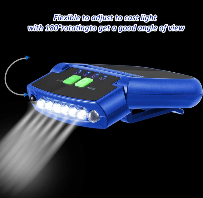 IP44 Hands Free Headlamp Work Light Clip On Cap Rechargeable Work Headlight
