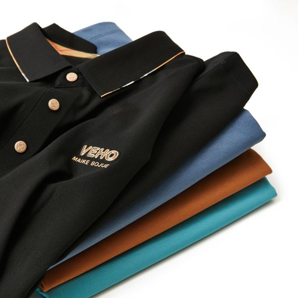 Green Printing Men's Cotton Polo Shirts for Office Uniform Knitted Anti-Wrinkle Design