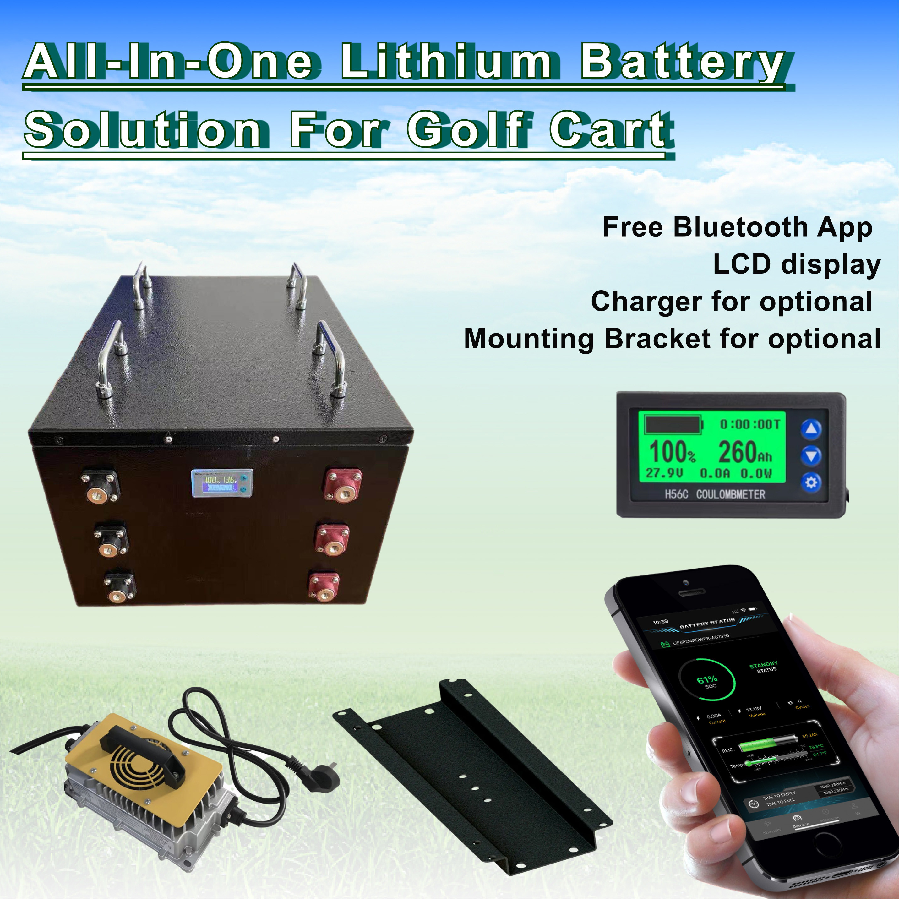 36V 36AH ALLIED LITHIUM BATTERIES - MARINE AND GOLF CAR