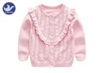 Zig Pointelle Girls Cable Knit Cardigan Sweater Ruffle Edges Children Knitting