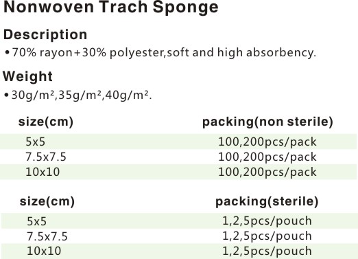 CE Approved Y Cut Sterile Non-woven Trach Sponge