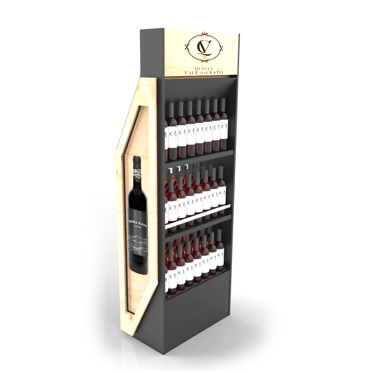 Creative Double Side Display Rack Wood Snacks Rotating Retail Display Stand