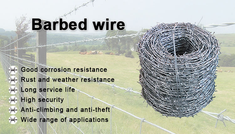 High-Quality Galvanized Barbed Wire Security Fence 500 Meters Barbed Wire Prices
