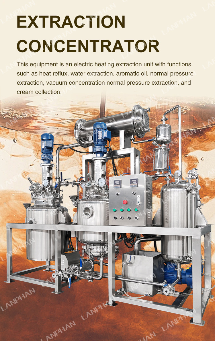 50L Vacuum Vertical Concentration And Extraction Tank Fragrance Stills Extractor Equipment