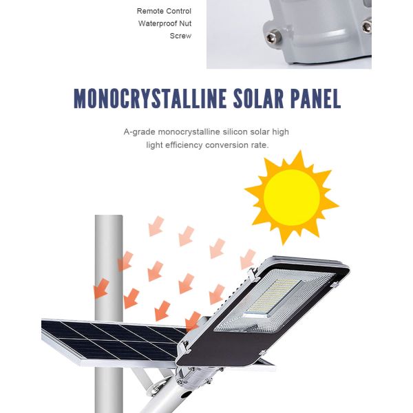 ODM 150W 8000k Commercial Solar Powered Street Lights Waterproof