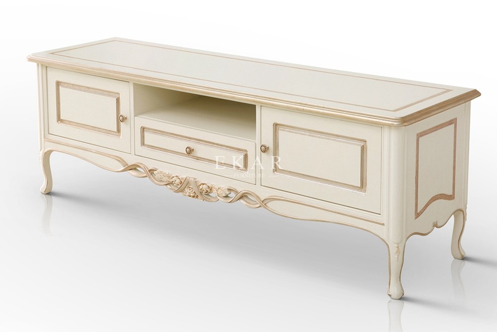 High End TV cabinet French Style Classic Wooden Tv Stand