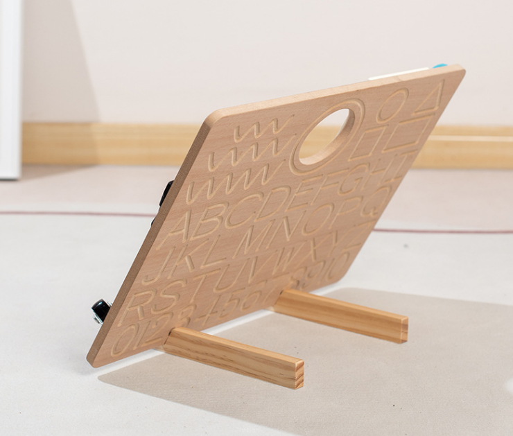 Beech Wood Double-sided Educational Activity Board for Kids Learning Wooden Sensory Toy