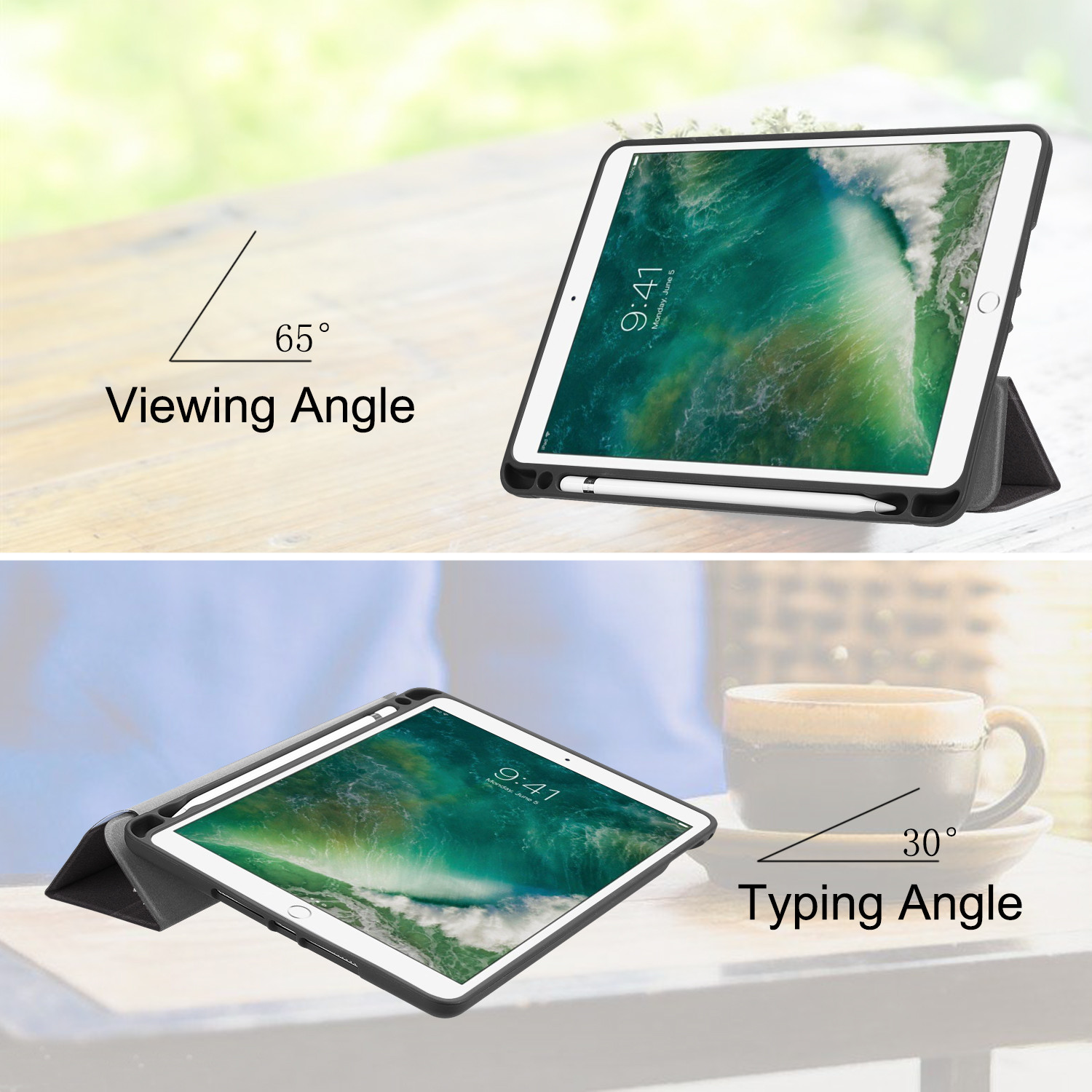 iPad Air 2 Protective Case, PU Leather Cover For iPad 9.7 2017/2018, Air, Air 2