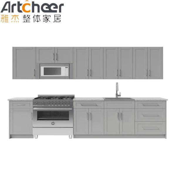 Traditional German Plywood Kitchen Cabinet with Pure Acrylic Countertop at a