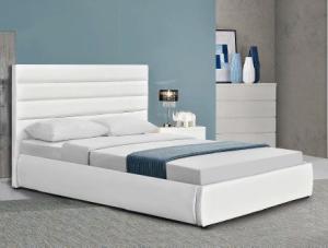 Optional size White Upholstered Bed Frame with storage for sleep comfortable