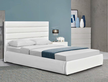 Quality Optional size White Upholstered Bed Frame with storage for sleep comfortable for sale