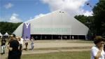 Huge Event Hall Aluminium Frame Tent For Dancing 50 Meter Span Aircraft Shape