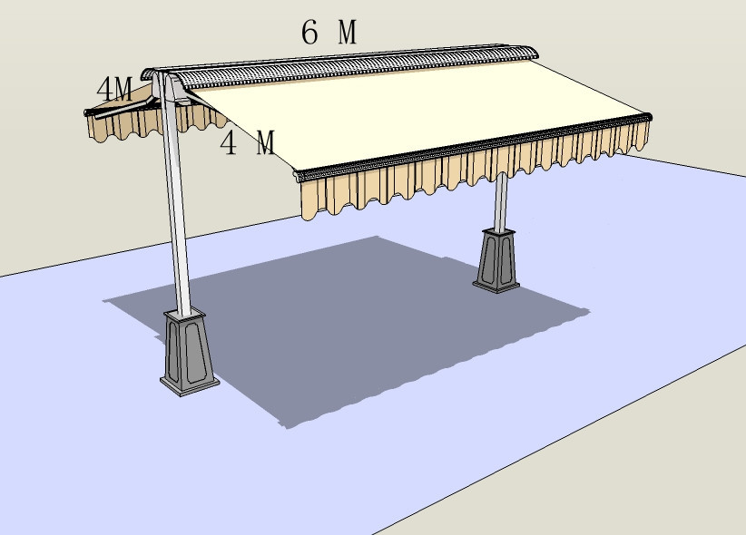 Free Stand Double Side Waterproof Retractable Awning Hand Control Outdoor Retractable Awnings