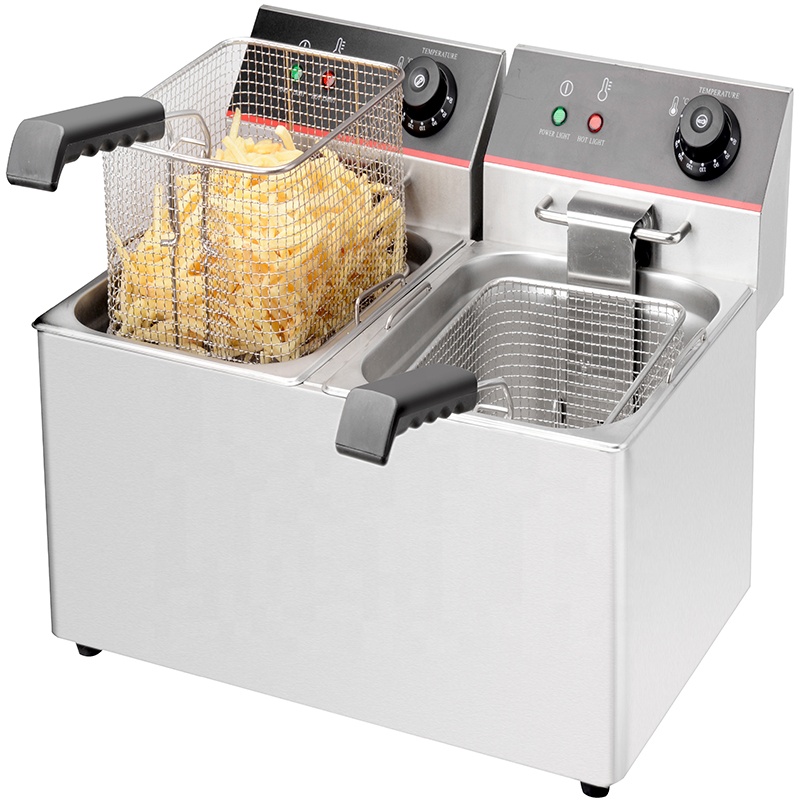 550x470x515 mm Commercial Chips 2-basket Gas Deep Fryer for Packaging Size