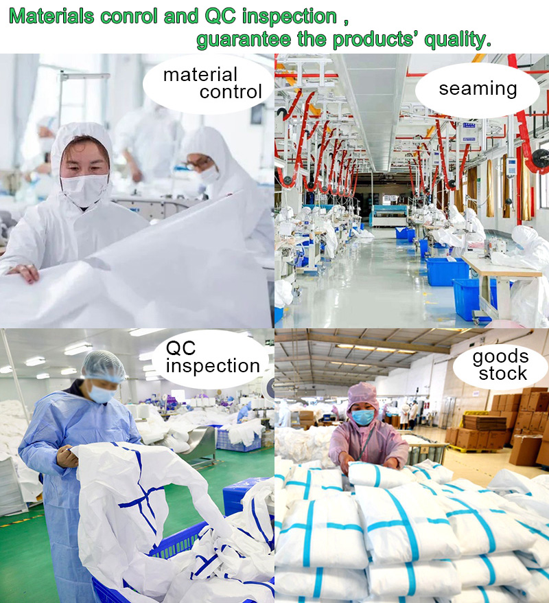 En14126 Microporous SF Overall Protective Clothing PP PE Laminated Full Body Gown
