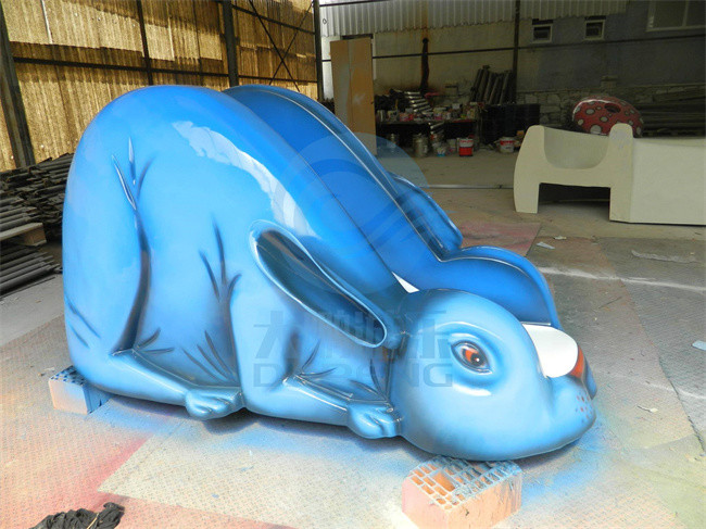 Animal Fiberglass Pool Water Slide 1.1m Height Rabbit Water Slide For Small Pool