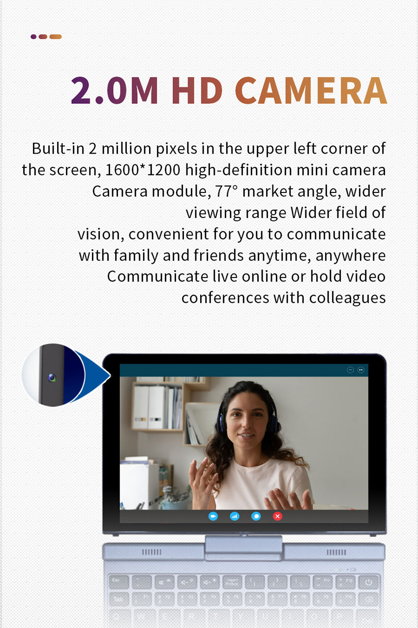 Intel UHD Graphics 600 Small Notebook Computers With 8 Inch IPS Touch Screen