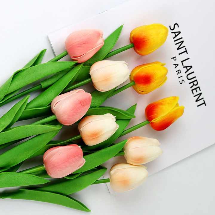 Artificial Factory Tulip Flower Wedding PU Real Touch Fake Flowers Tuliper Decor Arrangement Bouquets Artificial Tulip