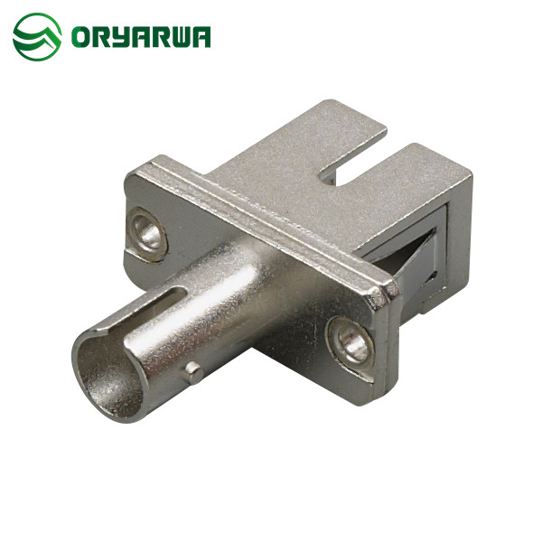 Metal SC To ST Fiber Optic Hybrid Adapter Singlemode
