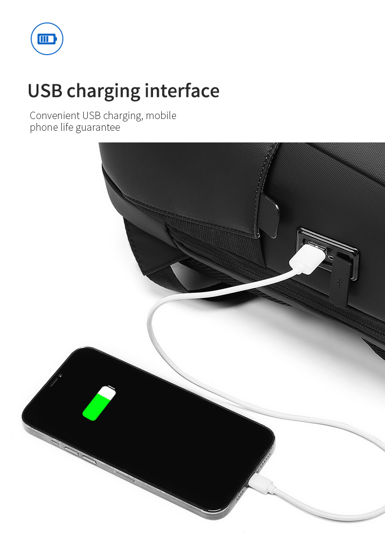 Usb Charging Waterproof Business Backpack 20-39Liter Dirt Resistant