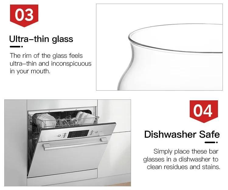 Ultrathin Custom Clear Cocktail Glass Hand-Blown Bar Accessories