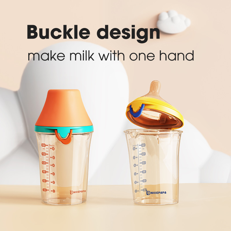Nice Papa Self Patents Anti Colic Flip Cap Baby Bottle Extra Wide Neck One Hand Free