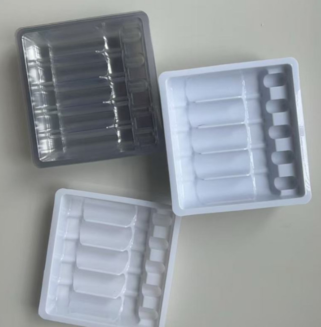 1ml 2ml 5ml 10ml PET Water Injection Ampoule Packaging Tray Vacuum Forming Packaging Tray Customized