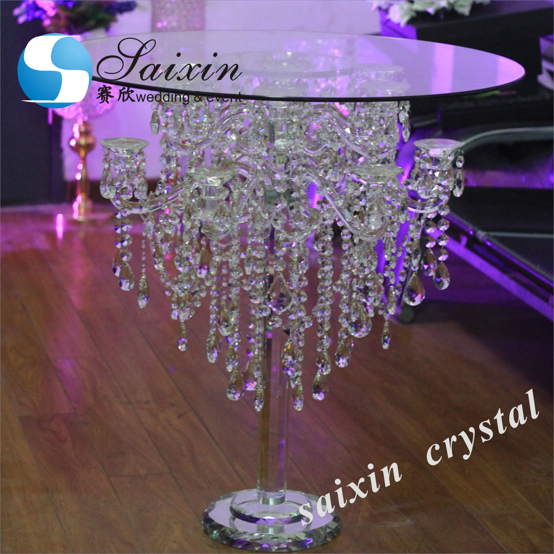 Elegant Hanging Crystal Cake Stands For Wedding Decoration