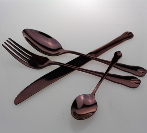 Newto coffee color dinnerware/copper flatware/colorful cutlery