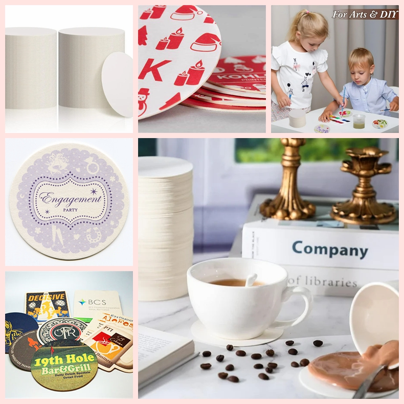 16pt Matte Coaster Board for Drinks Good Absorbent Fiberboard Digital Printing