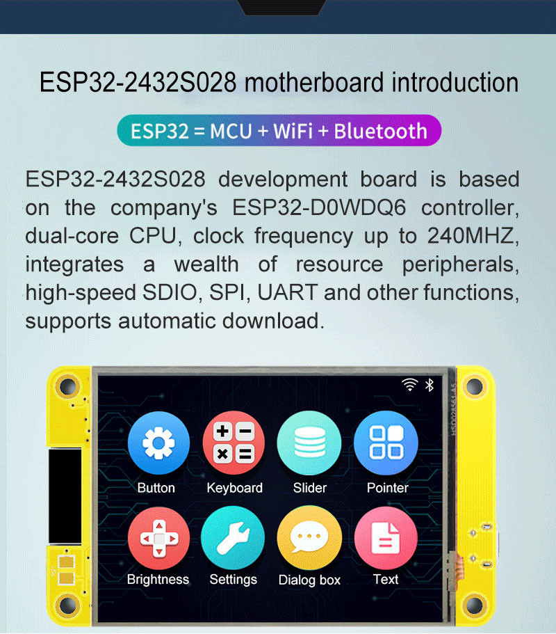 ESP32 Capacitive Touch Screen 2.8 Inch Intelligent LCD Display 240X320