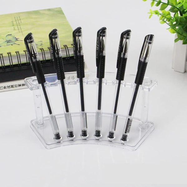 Thick and sturdy transparent acrylic cosmetic pen display stand (6 slots)
