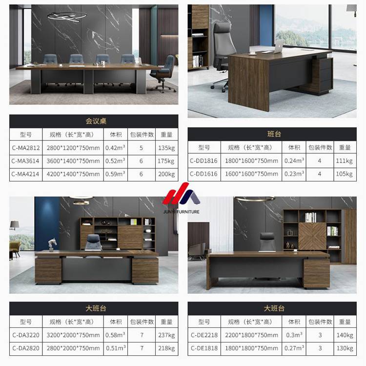 Extendable Wooden Executive Desk Customized Office Furniture for President and Staff
