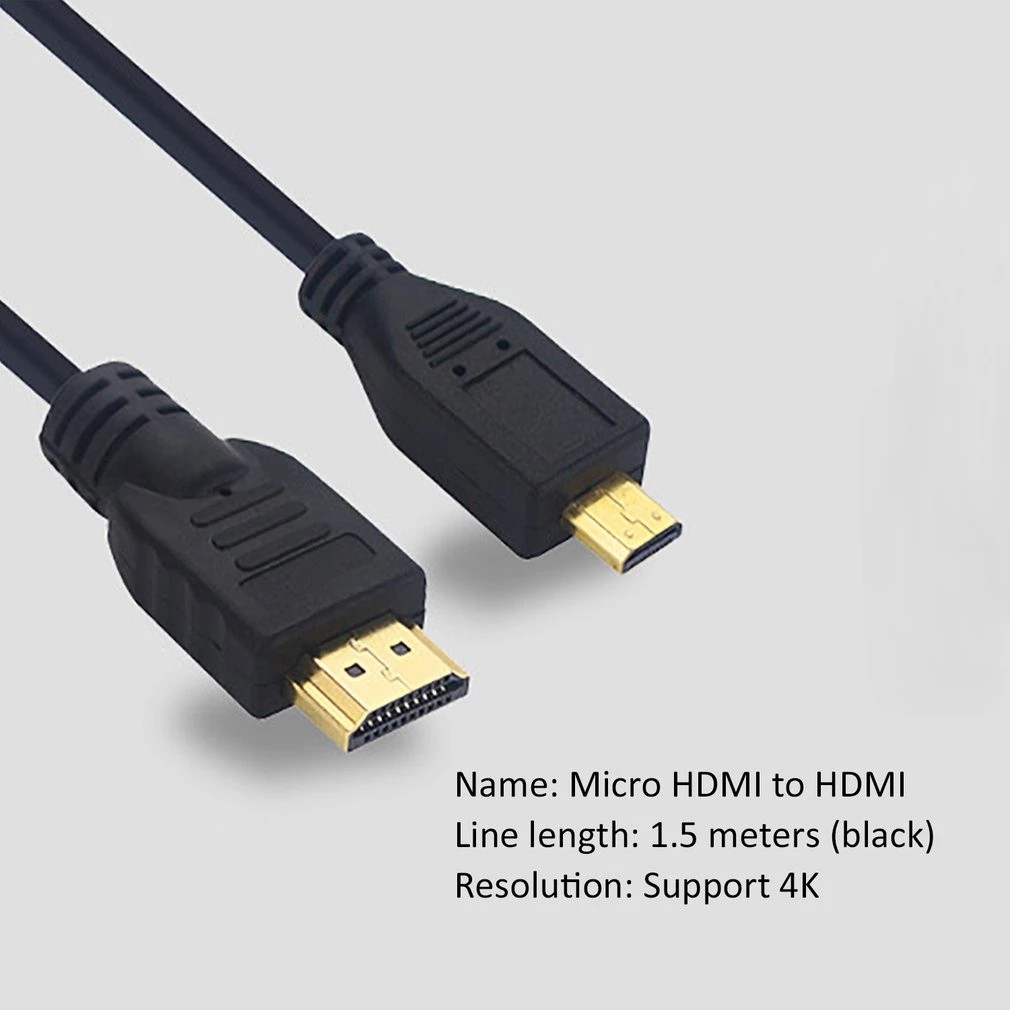 1.5m Micro HDMI To HDMI Cable 4K OEM MALE MALE For Raspberry Pi 4