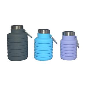 China Stocked Silicone Water Bottle 500ml Eco Friendly Collapsible Water Bottles wholesale