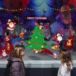 Shop Window Christmas Wall Stickers Living Room Decoration Santa Claus Snowman