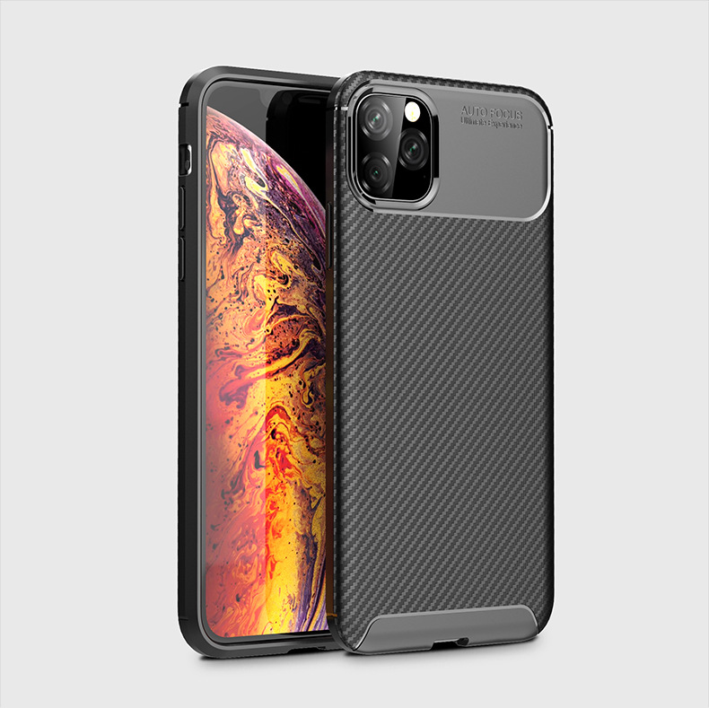 Function Protect Mobile Phone TPU Case Carbon Fiber Brushed for iPhone 11 Pro Max