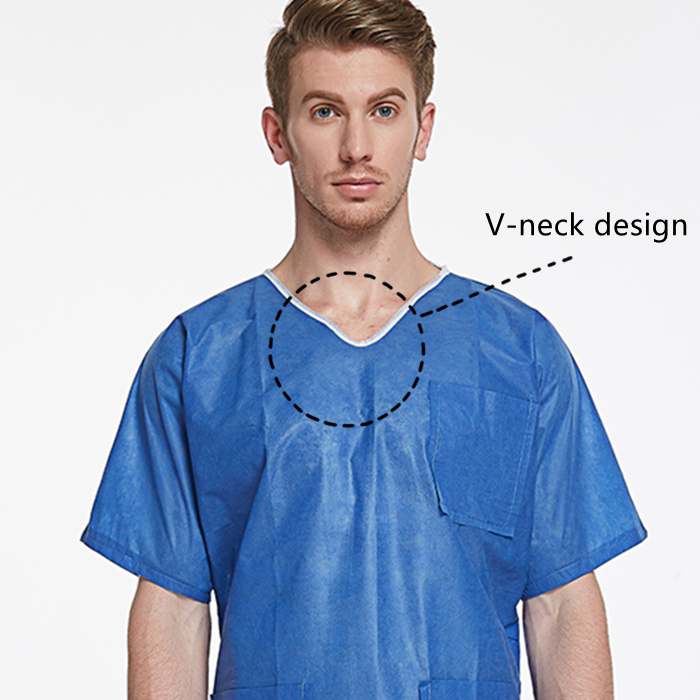 Short Sleeve SMS Hospital Scrubs Suit Set Clothing Disposable Uniform Scrub Suit Nursing Scrubs
