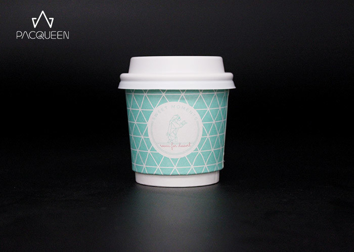Virgin Paper 10 Oz Double Wall Paper Cups With Flap Lids FSC Certified
