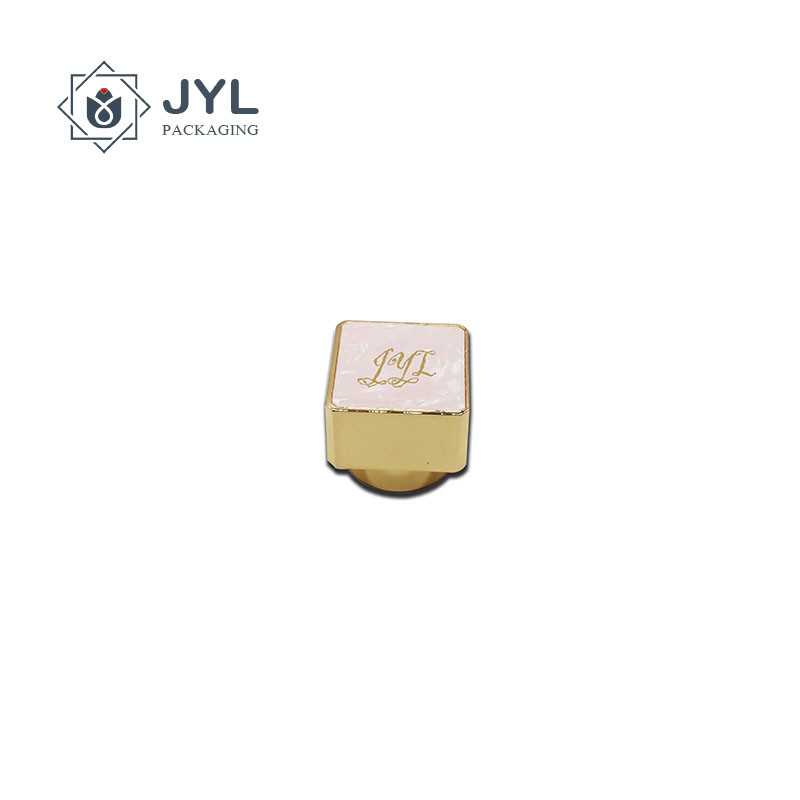 Public Mold Zamac Perfume Cap Unique Design With Resin Decorative On Top