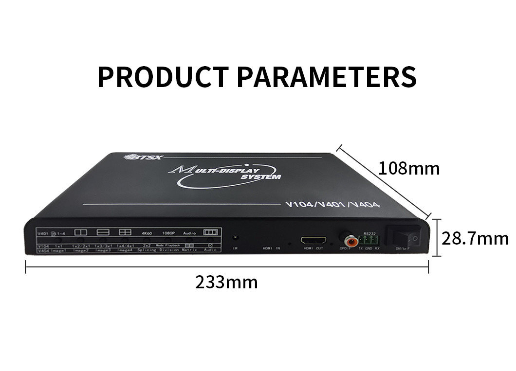 4K Quad HDMI Multiviewer Switch 4X1 1920x1080@60Hz Video Wall Controller