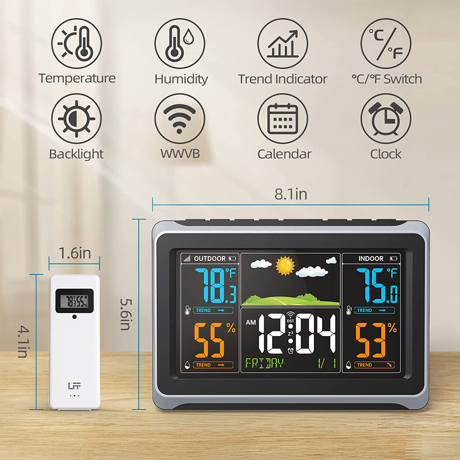 Digital Weather Monitoring System 24 Hours Electronic Rain Gauge Temperature Measurement