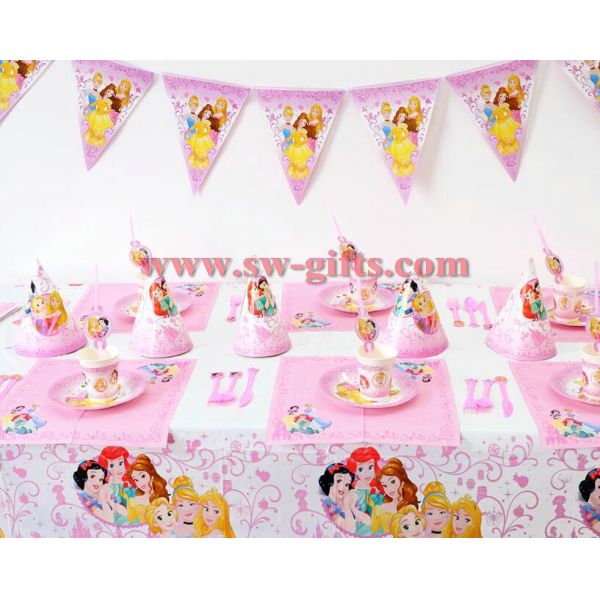 Princess Snow White Cinderella Bell Mermaid Sleeping Beauty Tangled Kids Baby Birthday Party Event Decoration Supplies