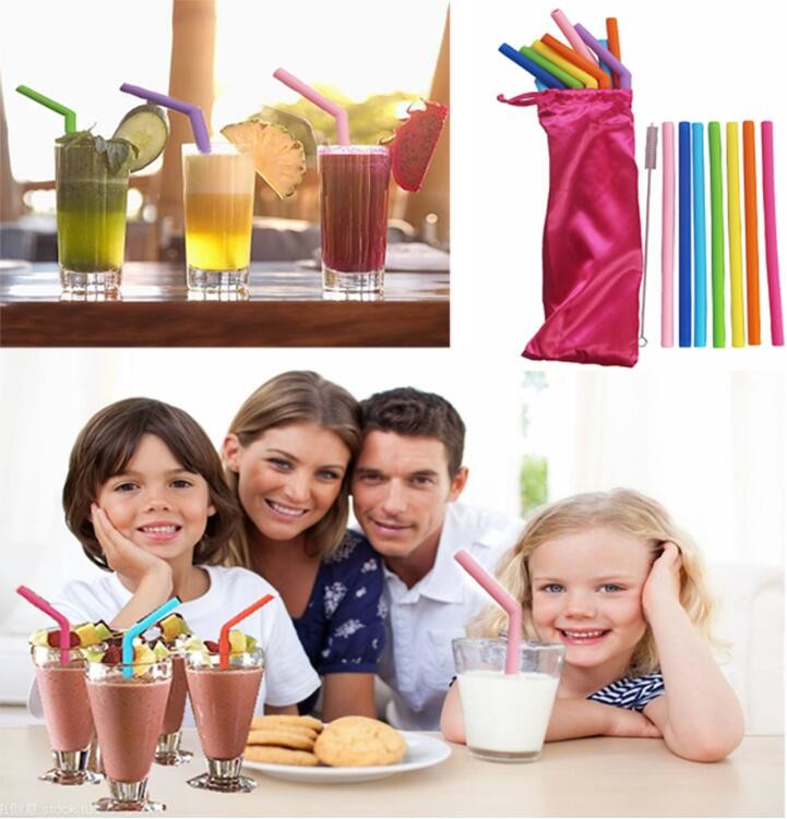 reusable drinking straws individual wrapped drinking straws silicone funny drinking straws,BPA Free Soft Reusable Drinki