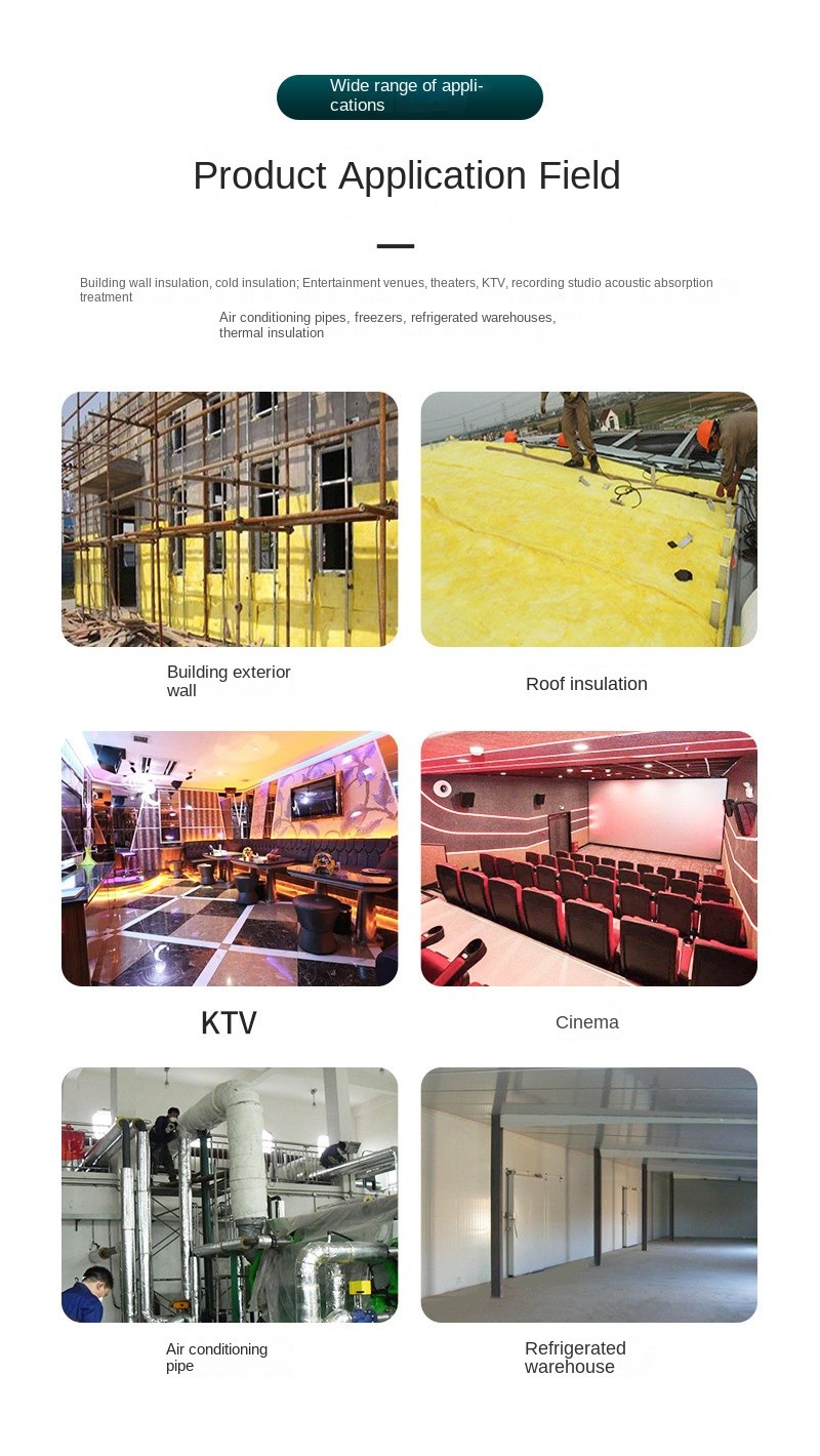 Glass Wool Acoustic Fiberglass Wall Panels Thermal Insulation 20M*1.2M