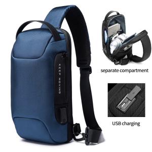 China Factory new wholesale custom men trend anti theft waterproof fashion chest crossbody sling bag wholesale